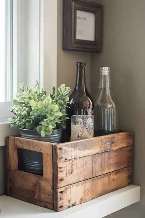 "Turn old crates into stylish storage with DIY Upcycled Wooden Crates! 🛠️📦 Perfect for adding a rustic, eco-friendly touch to your home. 🌟✨ #UpcycledCrates #DIYProjects #RusticDecor" Old Crate Ideas Decor, Wood Crate Storage Ideas, Ideas For Wooden Crates, Wooden Crate Decor Ideas, Wooden Crate Ideas Home Decor, Soda Crate Ideas, Crate Decor Ideas, Wooden Crate Painting Ideas, Upcycled Wooden Crates