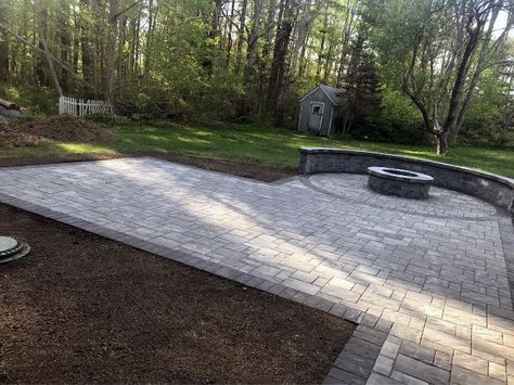 Paver Patio Ideas, Bonfire Pit, Paver Ideas, Small Patios, Garden Sanctuary, Outdoor Pavers, Pavers Backyard, Paver Designs, Brick Patio