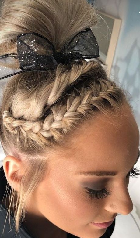 Gymnastic Hairstyles For Meets, Cute Hairstyles For Gymnastics, Gymnastics Competition Hairstyles, Gymnastics Hairstyle, Comp Hairstyles, Hairstyles For Gymnastics, Meet Hairstyles, Gymnastics Meet Hair, Competition Hairstyles