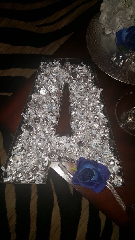 Cowboy Wedding Dress, Grooms Table Ideas, Dallas Cowboys Wedding, Dallas Cowboys Theme, Dallas Cowboys Birthday, Dallas Cowboys Party, Nfl Wedding, Wedding Candy Table, Blue And Silver Wedding