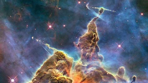 Hubble Space Telescope Pictures, Universe Drawing, Telescope Hubble, Nasa Pictures, Mystic Mountain, Nasa Hubble, Nasa Images, Hubble Telescope, Carina Nebula