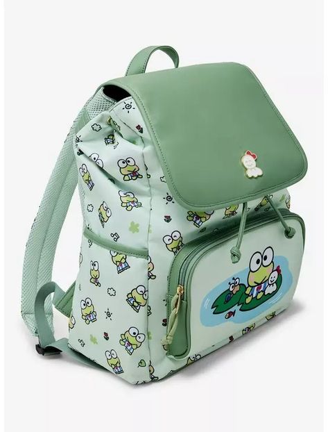 Keroppi Friends Slouch Backpack, Sanrio Bag, Twin Star Exorcist, Badtz Maru, Little Twin Stars, Rilakkuma, Book Bag, Lilo And Stitch, Hot Topic, Blue Brown