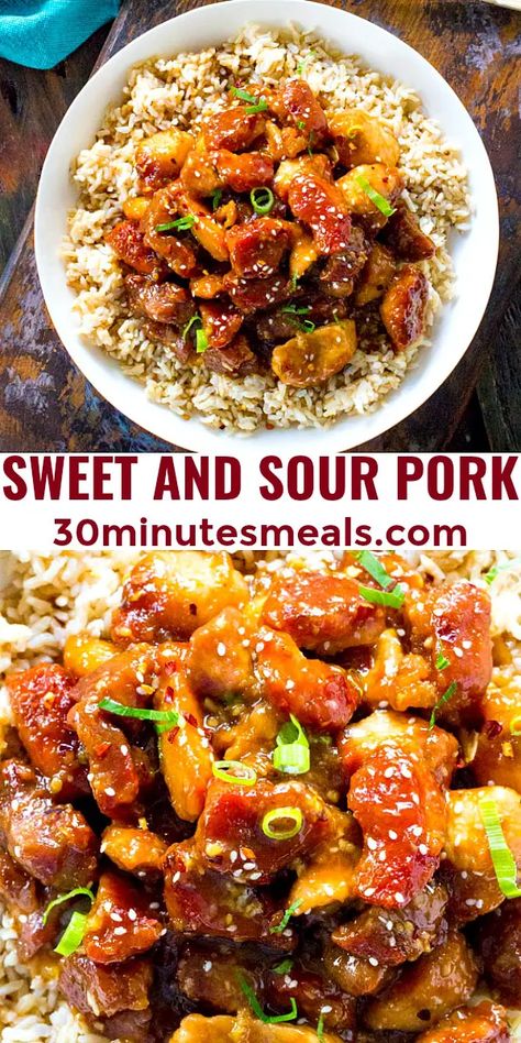 Pork Dinner Recipes Chops, One Pot Pork Recipes, Pork For Dinner Ideas, Pork Meals Healthy, Sweet Ans Sour Pork Recipe, Pork Chop Toppings, Pork Food Ideas, Pork Main Dishes For Dinner, Pork Dishes Asian