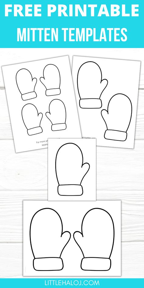 Mittens Art Project, Mitten Math Preschool, Mittens Bulletin Board Ideas, Winter Clothing Theme For Toddlers, Free Hat Template, Winter Mitten Art, Mitten Craft For Toddlers, Snow Kids Crafts, Mittens Preschool Activities