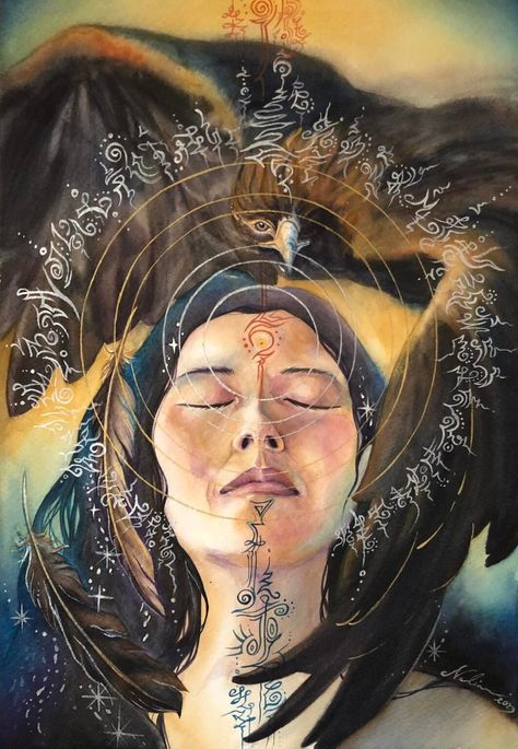 Shaman Art Spirituality, Visionary Art Spiritual Consciousness, Shaman Painting, Divine Feminine Energy Art, Shaman Aesthetic, Shamanism Art, Shamanism Spirituality, Spiritual Awakening Art, Shaman Symbols