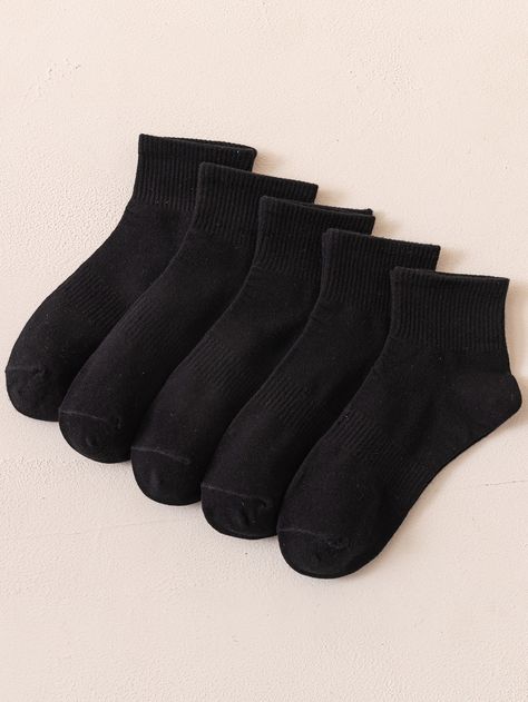 Black    Cotton Plain Ankle Socks Embellished   Women Socks & Hosiery Black Ankle Socks, Dr Closet, Solid Socks, Ankle Socks Women, Women Socks, Men's Socks, Black Socks, Socks And Tights, Kpop Fashion Outfits