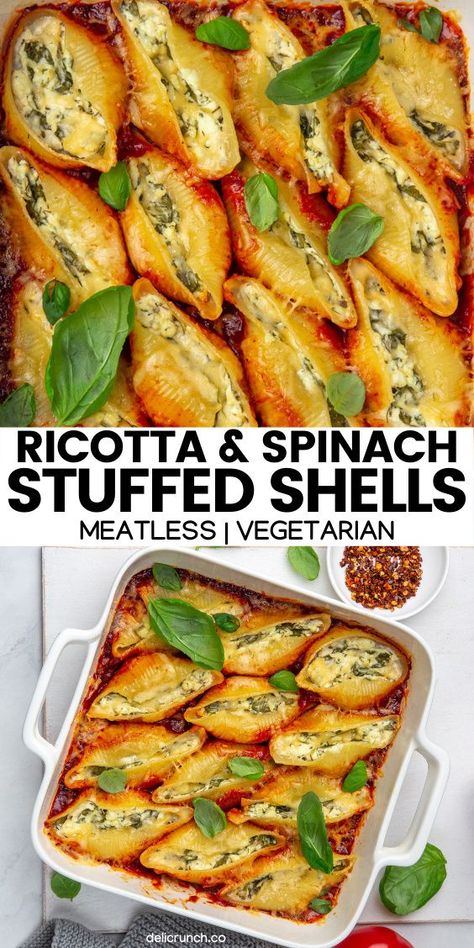 Spinach Vegetarian Recipes, Quick And Easy Meatless Dinner Recipes, Vegetarian Protein Main Dishes, Dinner Idea No Meat, Healthy Diet Dinner Recipes, Vegetarian Ricotta Recipes, Top Vegetarian Recipes, Meatless Mondays Recipes, Vegitaren Thanksgiving Recipes