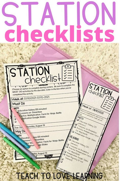 station-checklists Student Checklist For Completing Work, Student Work Turn In Station, Stations In The Classroom, Student Supply Station, Turn In Station Classroom, Hydration Station Classroom, Student Turn In Station, Student Center In Classroom, Student Station In Classroom