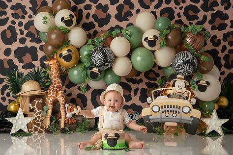 Safari Theme Birthday, Safari Cakes, Mickey Safari, Fabric Frame, Safari Birthday Party, Cake Smash Photography, Smash Cake Photoshoot, Neoprene Rubber, Rubber Floor Mats