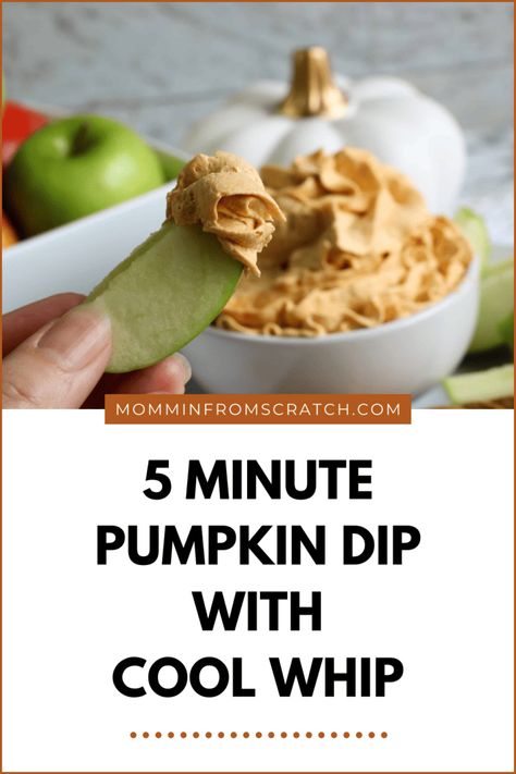 Ready for a quick and easy pumpkin dip? This Pumpkin Dip with Cool Whip is a real crowd pleaser! Pumpkin Dip With Cool Whip, Dip With Cool Whip, Pumpkin Whip, Easy Pumpkin Dip, Pumpkin Dip Recipe, Pumpkin Pie Dip, Pumpkin Fluff, Whipped Pumpkin, Pumpkin Dip