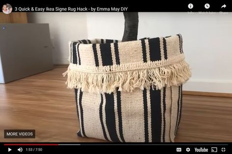 3 Quick & Easy Ikea Rug Hacks Sortsö Rug Hack, Rug Hacks, Ikea Rug, Ikea Hacks, Ikea Hack, Quick Easy, Throw Blanket, Cushions, Throw Pillows