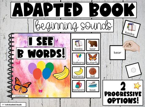 Do you want FREE adapted books for special education? These free adapted books on beginning sounds are perfect for special education literacy class! Download adapted books on beginning sounds for A to E. Free Adapted Books, Adapted Books Free, Adapted Books Special Education, Literacy Worksheets, Special Education Activities, Adapted Books, Sound Book, Resource Room, Special Education Resources