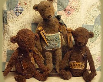 Primitive Bear, Primitive Doll Patterns, Fuzzy Wuzzy, Giant Candy, Primitive Patterns, Bear Patterns, Primitive Doll, Andy Black, Bear Hugs