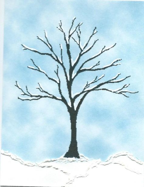 Tree In Winter Drawing, Winter Tree Sketch, Trees In Winter Drawing, Winter Trees Drawing, Winter Tree Drawing, Tree Pencil Sketch, Tree Drawing Simple, Tree In Winter, Botany Art