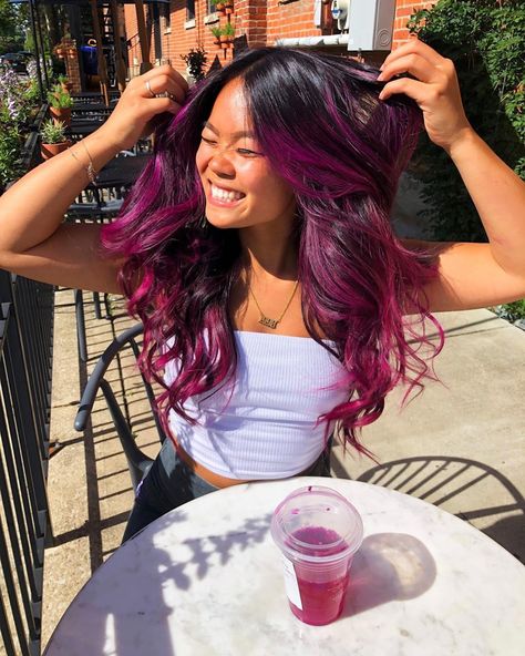 Pink And Lavender Hair, Lavender Hair Ideas, Pelo Color Vino, Magenta Hair Colors, Fox Hair Dye, Pink And Purple Hair, Magenta Hair, Violet Hair, Pink And Lavender