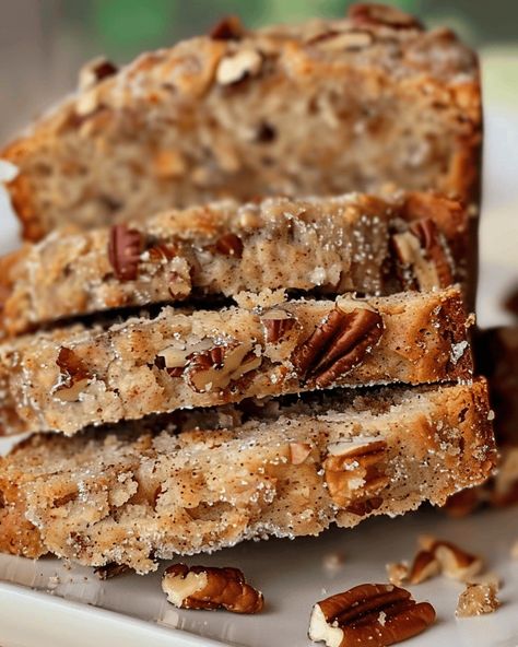 Apple Cinnamon Pecan Bread - Recipes, Tasks & Tools Apple Cinnamon Pecan Bread Recipe, Apple Bread With Apple Butter, Applesauce Cinnamon Oatmeal Bread, Sweet Fruit Bread Recipes, Apple Pecan Bread Recipe, Pecan Bread Loaf, Pecan Sourdough Bread, Cinnamon Nut Bread, Cranberry Orange Pecan Bread