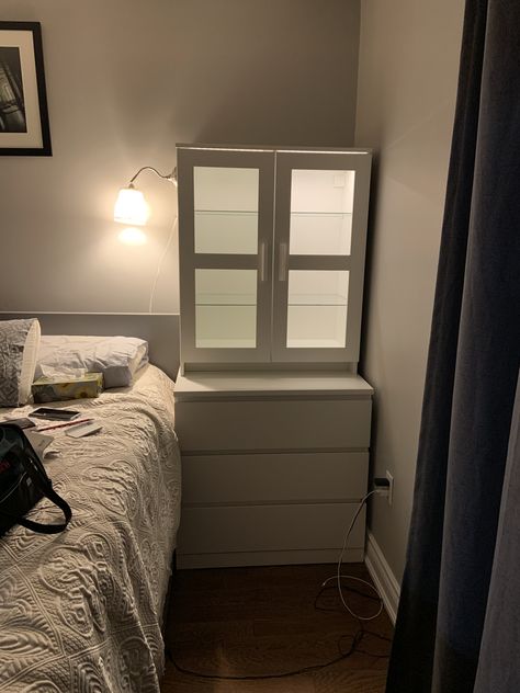 Malm Billy Combination, Ikea Brimnes Dresser, Brimnes Dresser, Brimnes Cabinet, Brimnes Wardrobe, Office Goals, Cabinet With Glass Doors, Malm Dresser, Drawers Bedroom