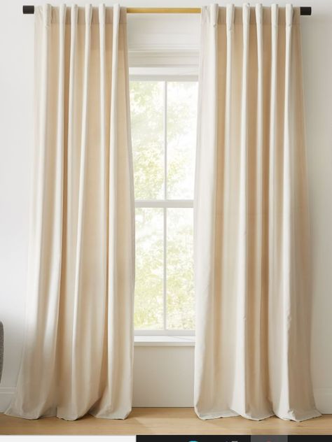 DIY West Elm Curtain Rod - Look for Less ⋆ Little Miss Martha Mid Century Curtains, Pink Blackout Curtains, Metal Curtain Rod, Cream Curtains, Dark Curtains, Metal Curtain, Boho Curtains, Curtains Living, Modern Curtains