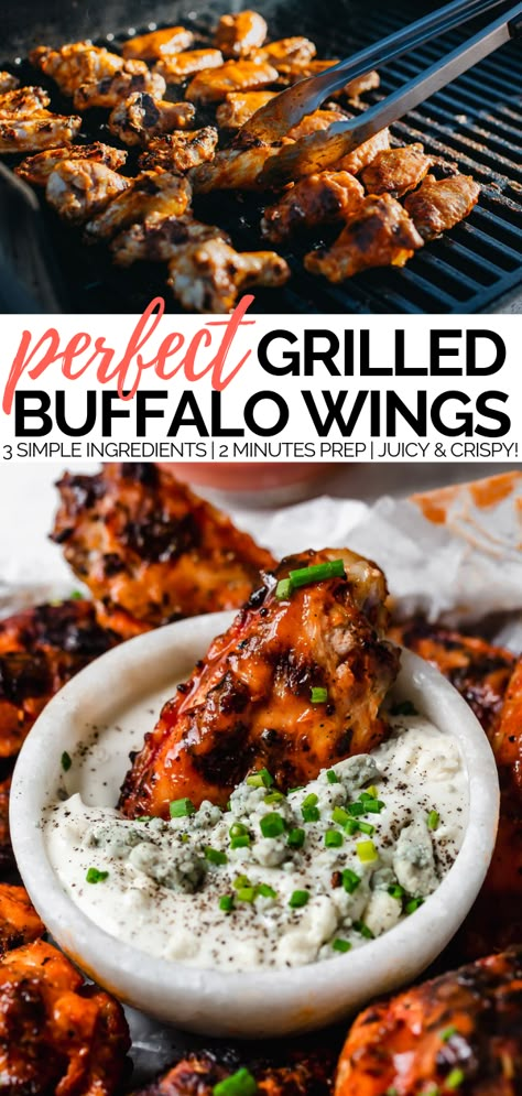 Buffalo Chicken Wings On The Grill, Grilled Chicken Wings Sauce, Grilled Buffalo Chicken Wings, Chicken Wings On Grill Recipes, Best Grilled Wings Recipe, Wings On Grill Recipe, Grill Chicken Wings Recipes, Chicken Wings Grilled Recipes, Best Grilled Wings