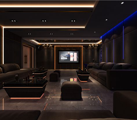 Karaoke Family Room | Behance Entertainment Room Design, Home Theater Room Design, Dj Room, Theater Room Design, Karaoke Room, Home Lounge, Media Room Design, Home Cinema Room, Vip Room