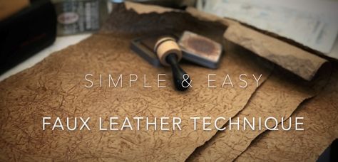 Love this tutorial & channel!! Faux Leather Paper, Steampunk Diy Crafts, Diy Junk Journal, Faux Leather Journal, Old Book Crafts, Leather Book Covers, Leather Journal Cover, Leather Bound Journal, Paper Diy