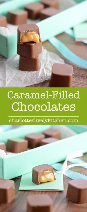 Caramel Filled Chocolates, Candy Molds Recipes, Chocolate Molds Recipe, Homemade Chocolate Candy, Filled Chocolates, Chocolate Candy Recipes, Chocolate Recipes Homemade, How To Make Caramel, Hot Chocolate Recipe