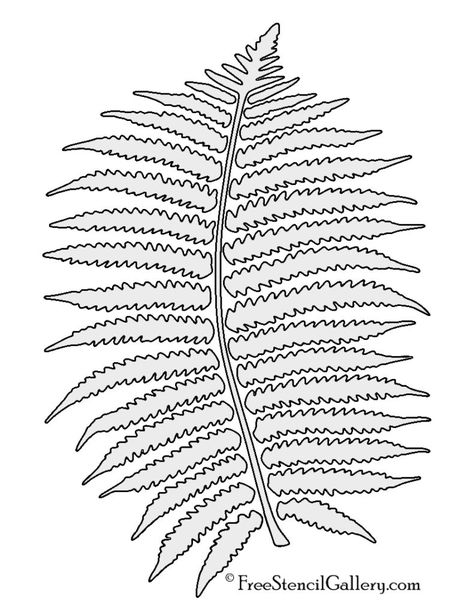 Fern Stencil | Free Stencil Gallery Fern Stencil, Free Stencils Printables, Stencils Printables, Plant Tags, Free Stencils, Cut Out Shapes, Leaf Flower, Mosaic Ideas, Flower Template