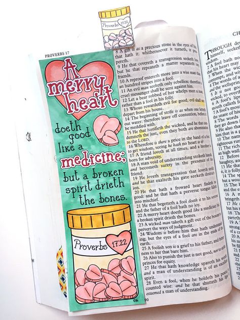 Bible Journaling Bible Verse Art Bible Verse Print great for faith journals Art Journal health medicine Proverbs 17:22  Bible Verse Art is ready to print and color however you like... adding your own personal style and flair. You can turn them into stickers, bookmarks, or tracing Proverbs 1 Bible Journaling, Proverbs Bible Journaling, Proverbs 7 Bible Journaling, Proverbs 31 Bible Journaling Art, Bible Journaling Page Markers, Bible Journaling For Beginners, Bible Drawing, Bible Doodling, Bible Journal Notes