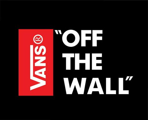 Vans Off The Wall Brand Symbol Logo Clothes Design Icon Abstract Vector Illustration With Black Background Vans Logo Design, Stiker Brand, Vans Off The Wall Logo, Logo Clothes, Street Logo, Typography Shirt Design, Vans Old School, T-shirt Print Design, Van Wall