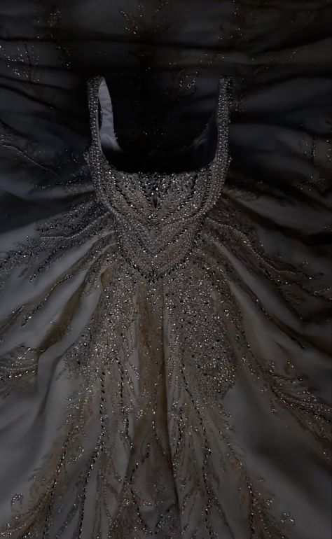 Sparkly Poofy Prom Dresses, Sparkly Fantasy Dress, Black Ballgown Prom Dress, Goddess Bride Dress, Silver Sparkly Dress Aesthetic, Black Glittery Ball Gown, Luxury Sparkling Glitter Tulle Dress, Luxury Glitter Ball Gown, Sparkly Dress Aesthetic