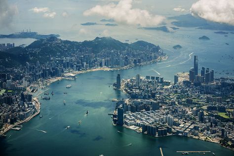 Asian Cityscapes on Behance Hong Kong Beaches, Urban Design Plan, Skyscraper Architecture, Hong Kong Travel, City Pictures, Cityscape Art, Drone Photos, City Landscape, City Architecture