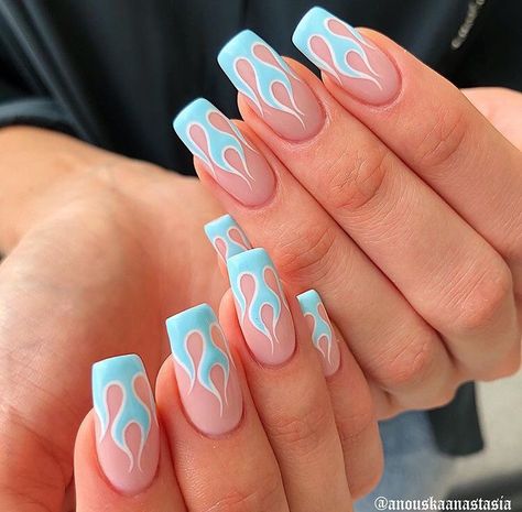 Blue Acrylic Nails, Simple Acrylic Nails, Nail Swag, Acrylic Nails Coffin Short, Summer Acrylic Nails, Short Acrylic Nails Designs, Dream Nails, Coffin Nails Designs, Fire Nails