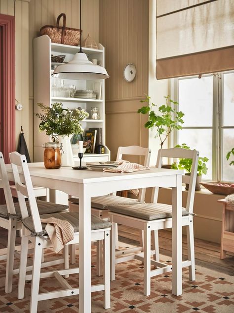 Discover IKEA's October Collection Inspired by Swedish Crafts 33 Ikea Ingatorp, Swedish Crafts, Strandmon Chair, Cottage Loft, Modern Farmhouse Dining Room, Airbnb Design, Modern Farmhouse Dining, Timeless Furniture, Reversible Duvet Covers