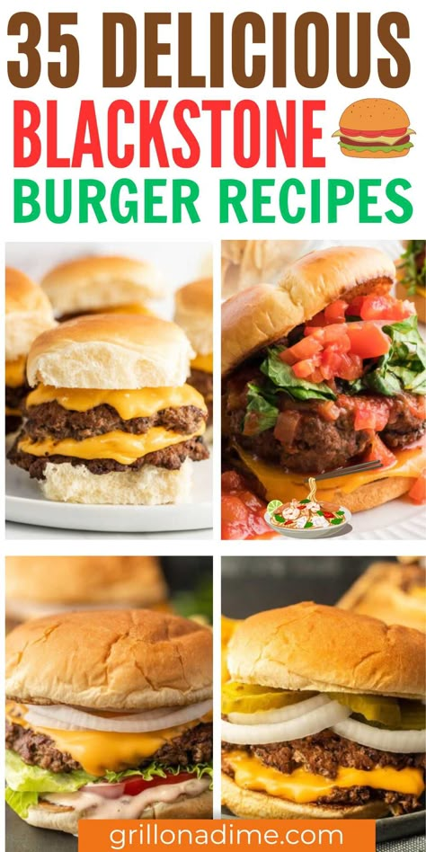 Black Stone Hamburger Recipe, How To Make Smash Burgers On Blackstone, Blackstone Burger Recipes, Burgers On Blackstone Griddle, Blackstone Smash Burger Recipe, Blackstone Burgers, Burgers On The Blackstone, Grill Dinner Recipes, Burger Recipes Easy