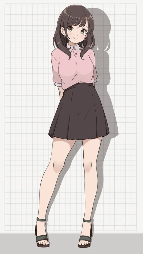 Female Pose Reference Cute, Female Drawing Base, Anime Hairstyles Male, Manga Poses, Art Style Challenge, Female Pose Reference, Anime Inspired Outfits, Standing Poses, Character Poses