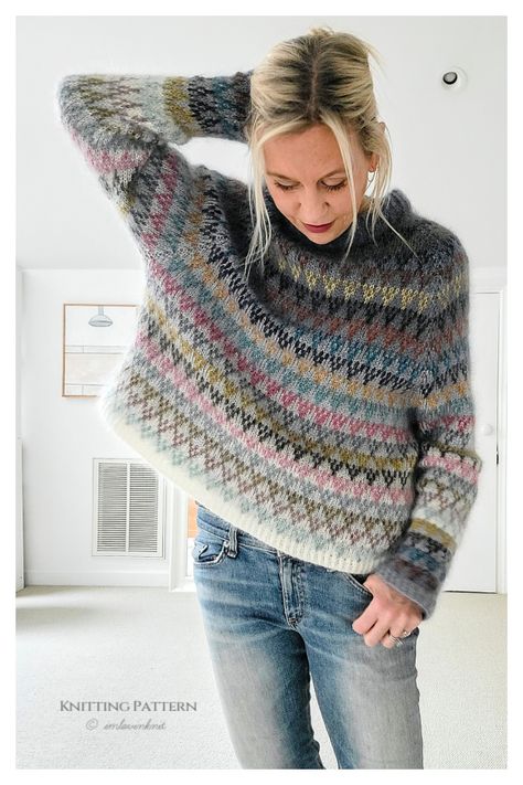 Spot Sweater Knitting Pattern Spot Sweater, Motif Fair Isle, Womens Knitting Patterns, Icelandic Sweaters, Creative Knitting, Fair Isle Knitting Patterns, Colorwork Knitting, Handmade Wardrobe, Fair Isle Knitting