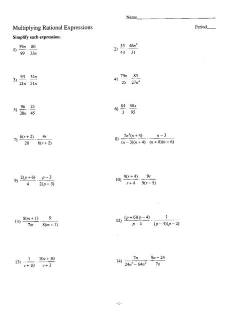 Simplifying Rational Expressions Worksheet Multiplying Rational Expressions – 9th Grade Algebra Algebra Questions, Prime Factors, Simplifying Rational Expressions, Simplifying Radical Expressions, Evaluating Algebraic Expressions, Pre Algebra Worksheets, Literal Equations, Lecture Room, Simplifying Algebraic Expressions