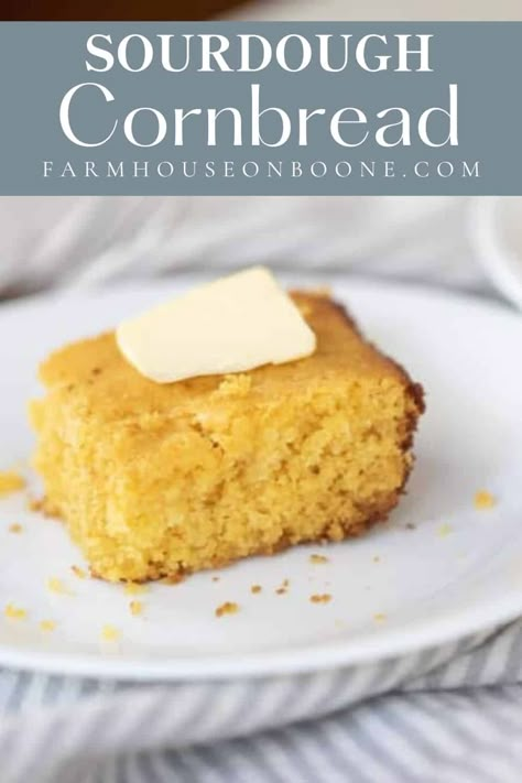 Sourdough Cornbread Recipe, Sourdough Cornbread, Farmhouse On Boone, Buttermilk Cornbread, Skillet Cornbread, Sourdough Starter Discard Recipe, Johnny Cake, Jiffy Cornbread, Homemade Sourdough Bread