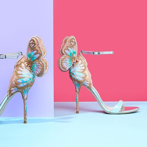 💕✨Ready for the weekend with our ‘Chiara’ Sandal, updated with a pastel embroidered butterfly wing 🍬🦋 Exclusive online to #SophiaWebster 🔗Link In Bio🔗 Sophie Webster Shoes, Sophia Webster Chiara, High Heels For Prom, Walking In High Heels, Sophia Webster Shoes, Designer Shoes Heels, Butterfly Shoes, Black High Heel Boots, Prom Heels