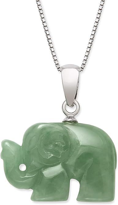 Sterling Silver Genuine Green Jade Elephant Necklace,18"… Jade Elephant, Black Diamond Solitaire Ring, Black Diamond Solitaire, Swarovski Crystal Hearts, Pearl Necklace Earrings, Heart Necklace Diamond, Elephant Necklace, Cultured Pearl Necklace, Elephant Pendant