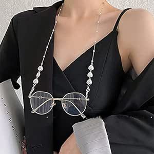 Sttiafay Beads Eyeglasses Chain for Women Heart Pearl Mask Glasses Strap Sunglass Retainer Cord Eyewear Lanyard Gifts for Her Pearl Mask, Eyeglasses Chain, Glasses Strap, Chain For Women, Eyeglass Chain, Eyewear Accessories, Men's Grooming, Makeup Skin Care, Skin Makeup