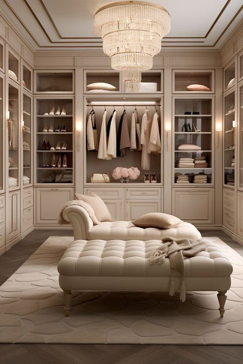 Huge Closets Luxury Walk In, Walk In Closet Big, Dream Closets Walk In Luxury, Luxury Walk In Closet Women, Classic Walk In Closet, Elegant Closet, Master Closets, Dressing Room Design Modern Luxury, Luxury Closets