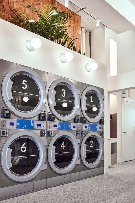 Modern Laundromat, Laundromat Business, Laundry Business, Coin Laundry, Eco Friendly Laundry, Laundry Equipment, Brooklyn Apartment, Laundry Mat, Laundry Shop