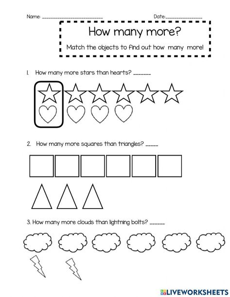 Comparing Sets Kindergarten, Ten Frames Kindergarten, Digraphs Worksheets, Kindergarten Pictures, Worksheets Kindergarten, Teen Numbers, Chemical Equation, 1st Grade Math Worksheets, Singapore Math