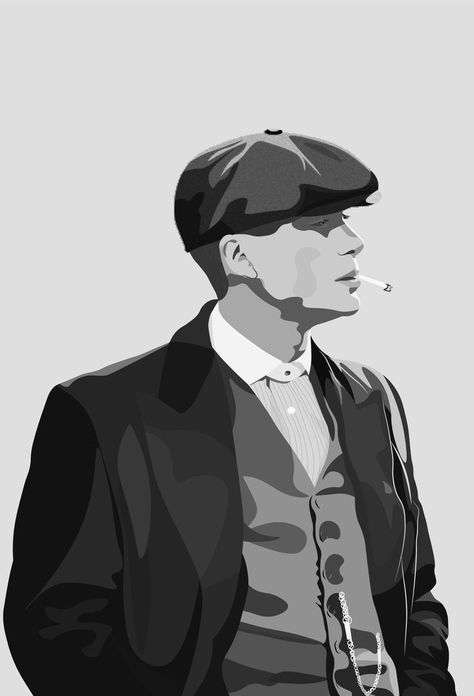 Peaky Blinders Art Drawing, Peaky Blinders Poster Art, Peaky Blinders Painting, Peaky Blinders Illustration, Peaky Blinders Drawing, Peaky Blinders Art, Peaky Blinders Poster, Peaky Blinders Wallpaper, Minimalist Tattoos