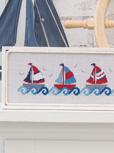 Sailing Away Cross Stitch Pattern Sailboats, Red White And Blue, Vibrant Red, Cross Stitch Pattern, Stitch Pattern, Cross Stitch Patterns, Stitch Patterns, Sailing, Red White