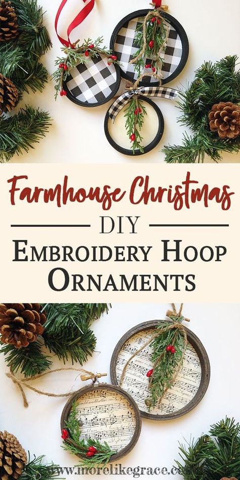 Embroidery Hoop Christmas Ornaments, Embroidery Hoop Ornaments, Hoop Ornaments, Embroidery Hoop Christmas, Homemade Christmas Ornaments, Embroidery Hoop Crafts, Christmas Ornament Crafts, Homemade Christmas Gifts, Christmas Embroidery