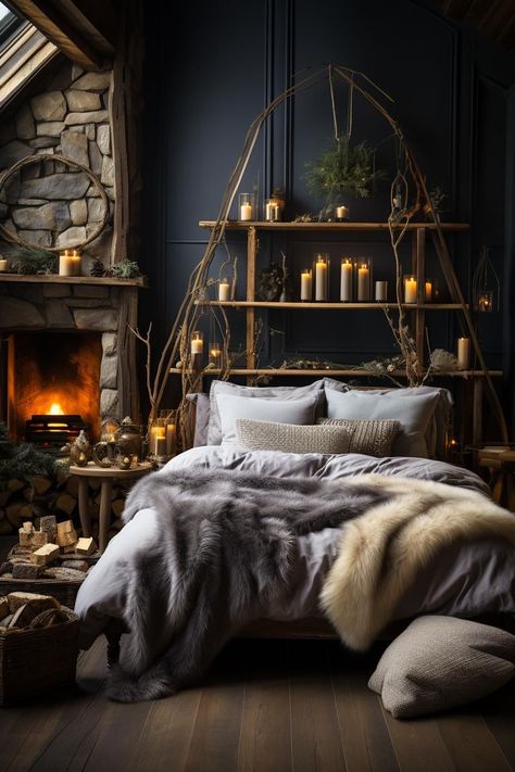 Bedroom design ideas - 10 Cozy Bedroom Decor Ideas for Small Spaces Nordic Chalet, Viking Bedroom, Bohemian Rooms, Chocolate Bedroom, Bohemian Bedroom Design, Viking Decor, Inspired Bedroom, Bohemian Room, Bedroom Decor Cozy