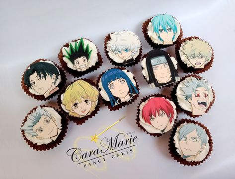 Anime Cupcakes Anime Cupcakes Ideas, Anime Cupcakes, Anime Wedding, Custom Cupcakes, 24th Birthday, Baking Business, Wedding Cups, Anime Food, Cupcake Ideas