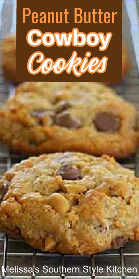 Holidays Desserts, Cowboy Cookie, Cowboy Cookie Recipe, Cookie Brownies, Triple Chocolate Chip Cookies, Cookies Peanut Butter, Cookie Dough Filling, Chocolate Bundt, Cowboy Cookies